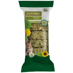 JR Farm Grainless Mælkebøtte & Solsikke Urteruller 70 g | Kornfri snack til kanin og gnavere