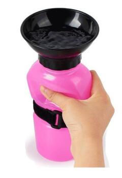 Drikkeflaske med skål - blå eller pink