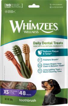 Whimzees Toothbrush Star XS til meget små hunde - 48 stk
