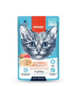 Wanpy Cat Kitten Stew – Salmon & Tuna in Gravy 70 g