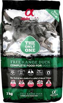 Alpha Spirit The Only One Free Range Duck kornfrit fuldfoder til hund - 3 kg (LEVERING UVIST)