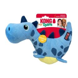KONG Dynos Roars Blue M/L | Kraftig plys hundelegetøj med pivelyd