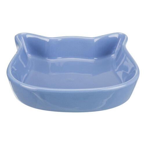 CERAMIC BOWL, CAT FACE (Blue)