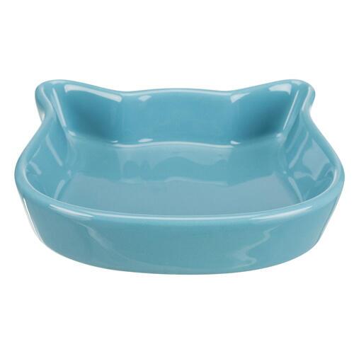 CERAMIC BOWL, CAT FACE (Blue)