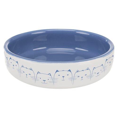 Cat bowl for short-nosed breeds ( Light blue/White )