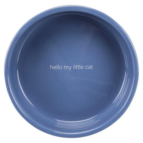 Cat bowl for short-nosed breeds ( Light blue/White )