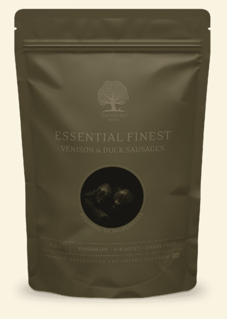 ESSENTIAL FINEST VENISON & DUCK SAUSAGES 8 stk