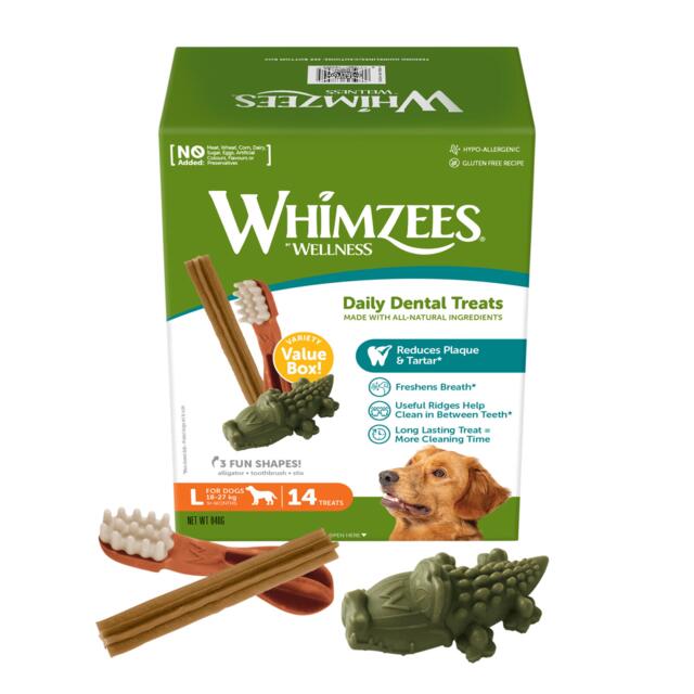 Whimzees Tandrensende Mix kasse large 14 stk
