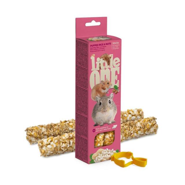 Little One Sticks Puffede ris og nødder, 2x55 g