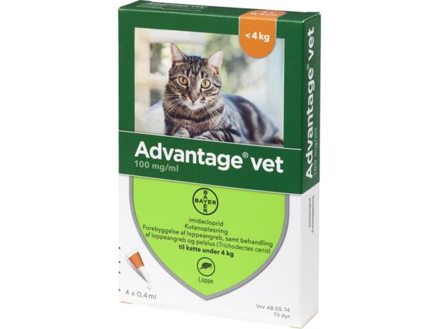 Advantage loppemiddel til kat 0,4 ml - under 4 kg