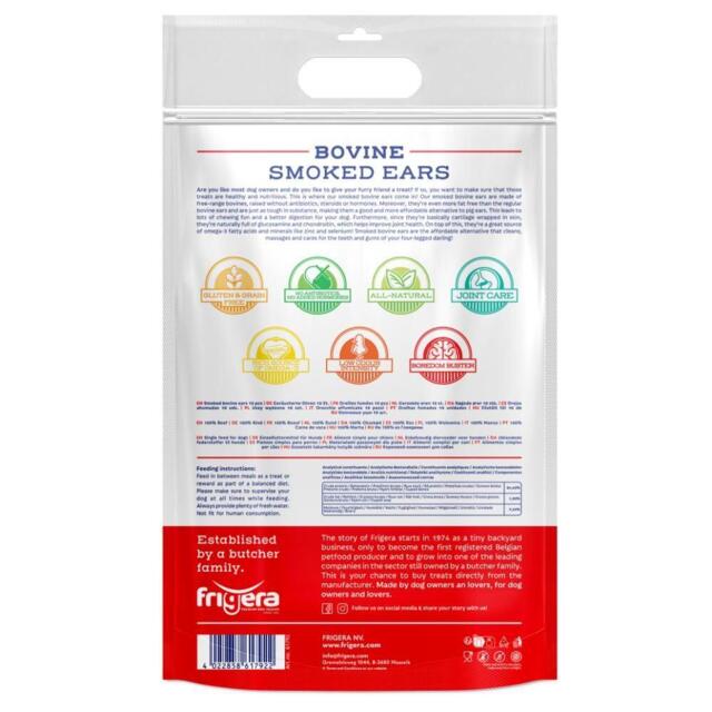 Natural Dog Chews Ox Ears Smoked 10 pcs