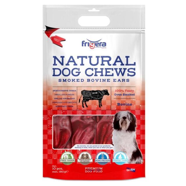 Natural Dog Chews Ox Ears Smoked 10 pcs