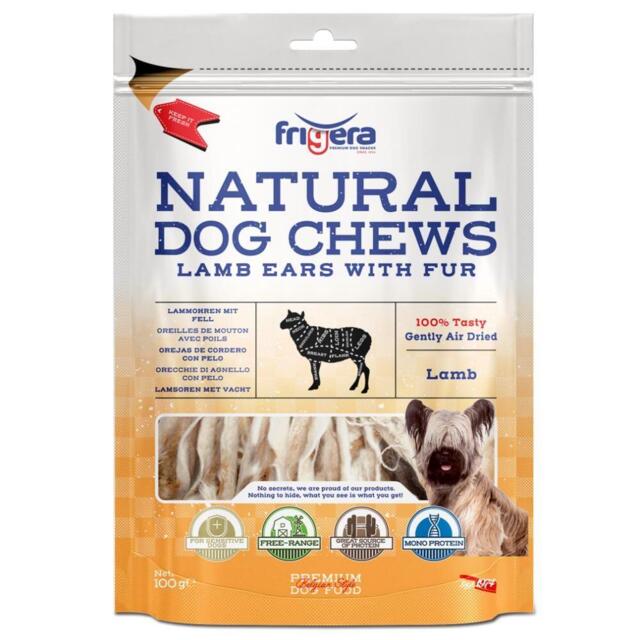 Frigera Natural Dog Chews - Lammeører med hår