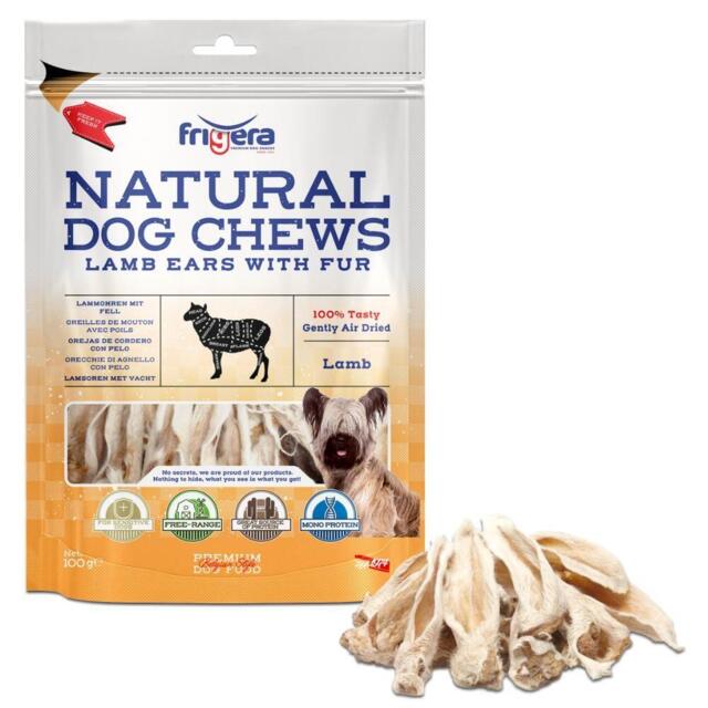 Frigera Natural Dog Chews - Lammeører med hår