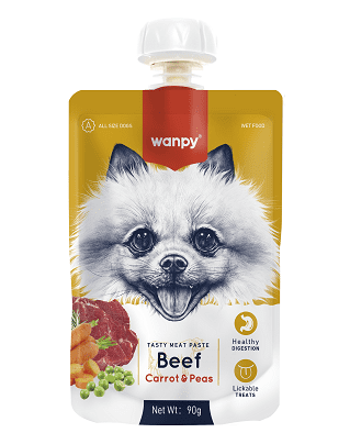 Wanpy Tasty Meat Beef, Carrot & Pea 90g (Outlet)