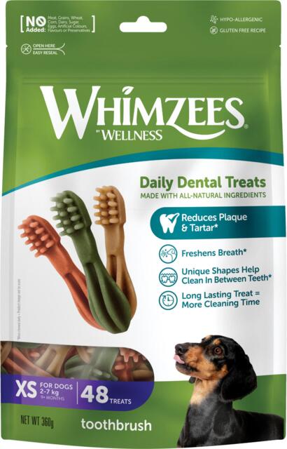 Whimzees Toothbrush Star XS til meget små hunde - 48 stk