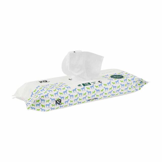 K9 Vådservietter 72 stk - Med Aloe Vera & parfumefri ( 1 stk tilbage)