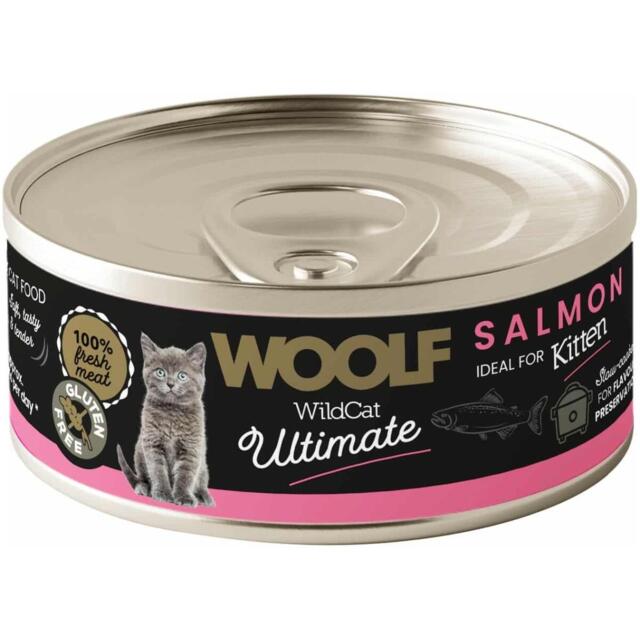 Woolf WildCat Ultimate Vådfoder Kitten Salmon, 85g