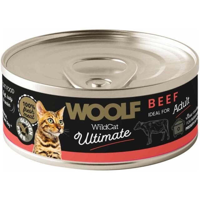 Woolf WildCat Ultimate Vådfoder, Beef, 85g