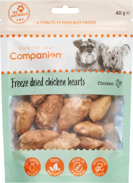 Companion Freeze dried chichen hearts ( kyllingehjerte )