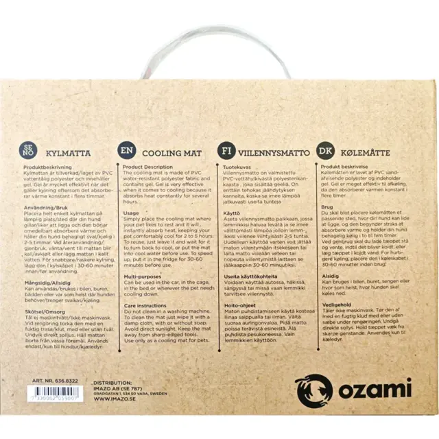 Ozami Cooling Mat Green Leaf 60x90 cm – Effektiv kølemåtte til hunde