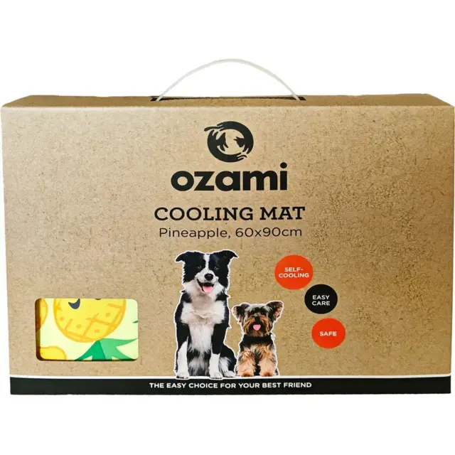 Ozami Cooling Mat Pineapple 60x90 cm – Kølemåtte til hunde med smart ananasdesign