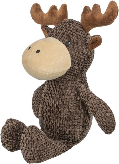 Trixie Elg – Blødt plyslegetøj med squeaker til hunde (36 cm)