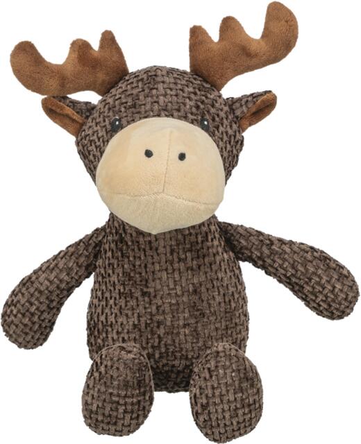 Trixie Elg – Blødt plyslegetøj med squeaker til hunde (36 cm)