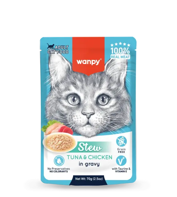 Wanpy Cat Stew – Tuna & Chicken in Gravy 70 g