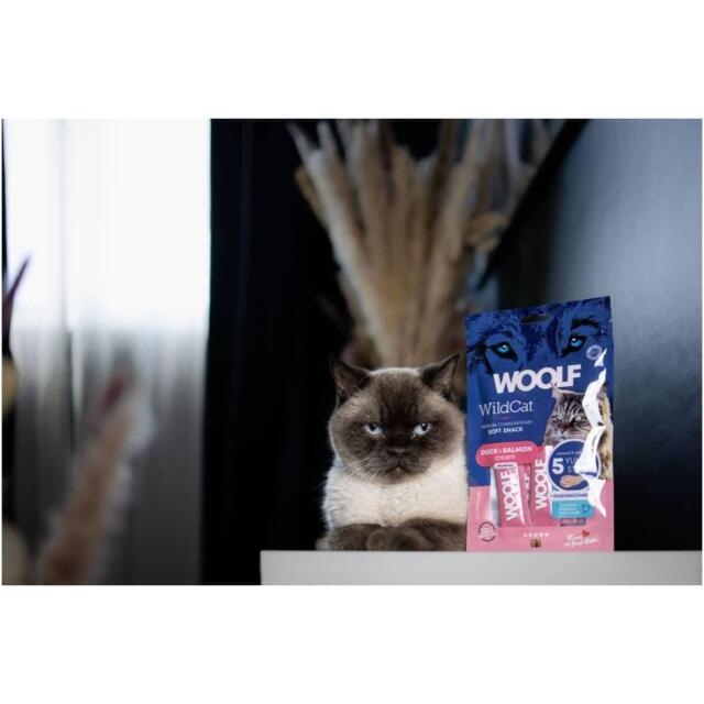 Woolf Wildcat Cream – Duck & Salmon + Oligosaccharider 5 stk