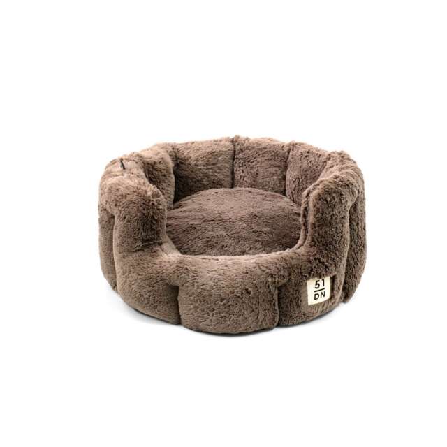51 – Supersoft Rund Hundeseng – Mørkebrun
