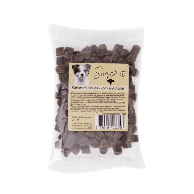 Snack'it Softies med Struds - Korn & Glutenfri 200g