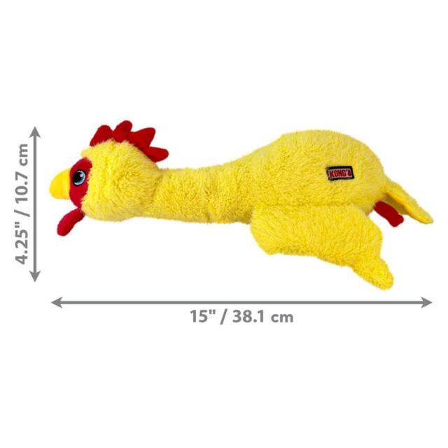KONG Scruffs Chicken M/L | Hundelegetøj med lang hals og pivelyd