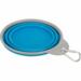 Foldable dog bowl with carabiner & fixed edge