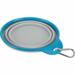 Foldable dog bowl with carabiner & fixed edge