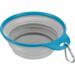 Foldable dog bowl with carabiner & fixed edge