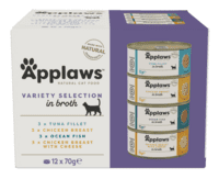 Applaws Cat Tin Variety Selection in Broth til voksne katte (12 x 70 g)