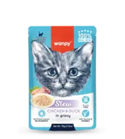 Wanpy Cat Kitten Stew – Chicken & Duck in Gravy 70 g